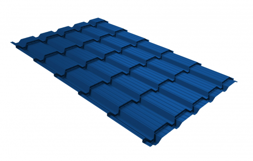 Картинка товара Металлочерепица квадро профи 0,5 Satin RAL 5005 сигнальный синий