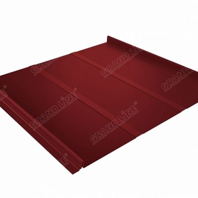 Картинка товара Фальцевая кровля Grand Line Кликфальц Профи Satin 0,5 мм. RAL 3011 (коричнево-красный )